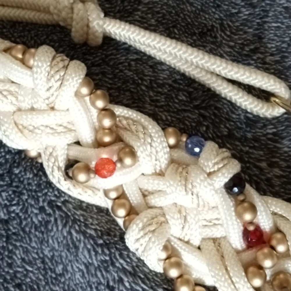 Vintage twisted rope and bead belt